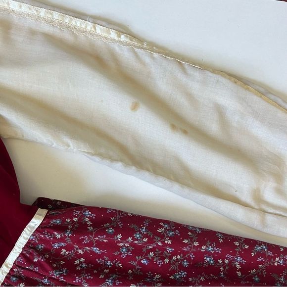 Gunne Sax Burgundy and Cream Midi Dress - Picture 15 of 15